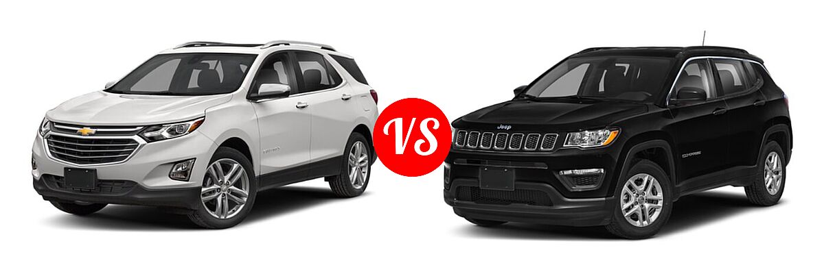 2021 Chevrolet Equinox SUV Premier vs. 2021 Jeep Compass SUV Freedom - Front Left Comparison