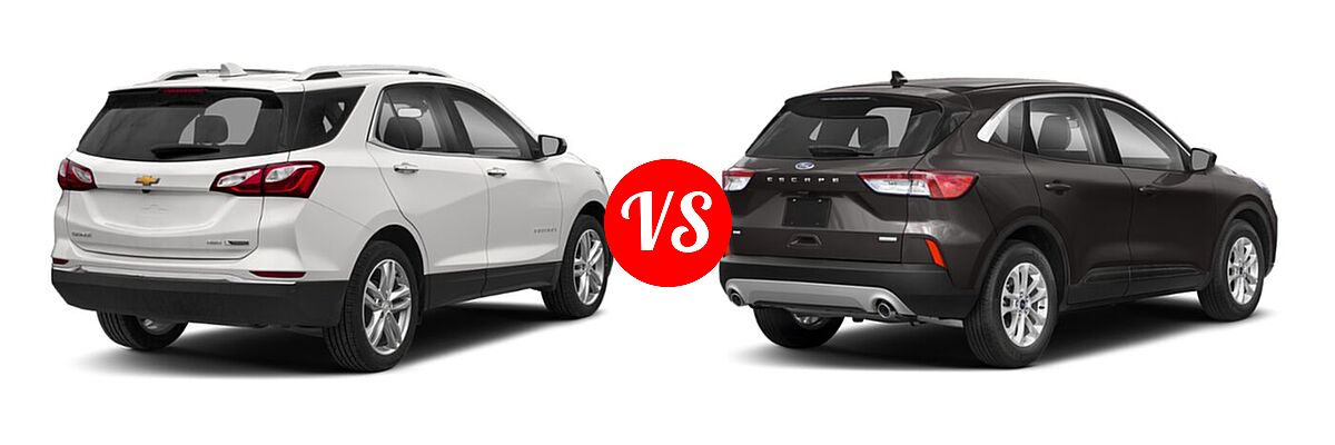 2021 Chevrolet Equinox SUV Premier vs. 2021 Ford Escape SUV S / SE - Rear Right Comparison