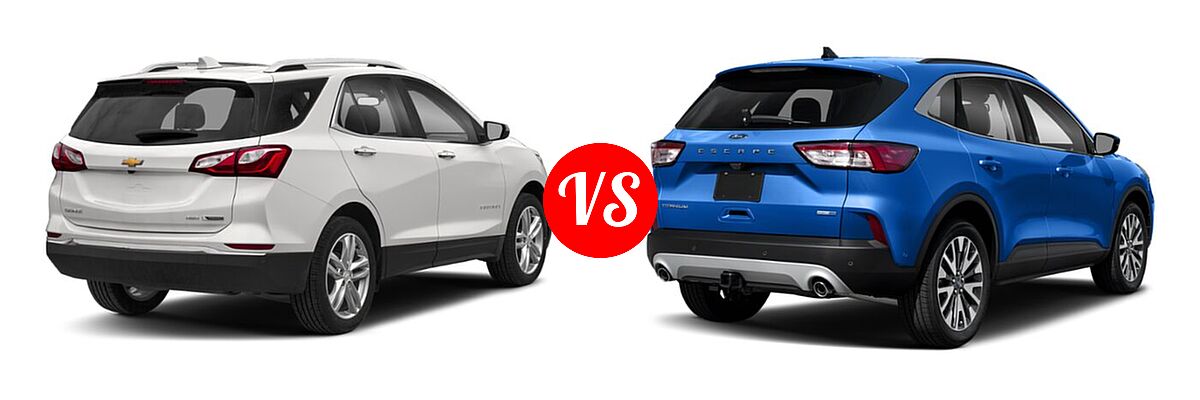 2021 Chevrolet Equinox SUV Premier vs. 2021 Ford Escape SUV Titanium - Rear Right Comparison