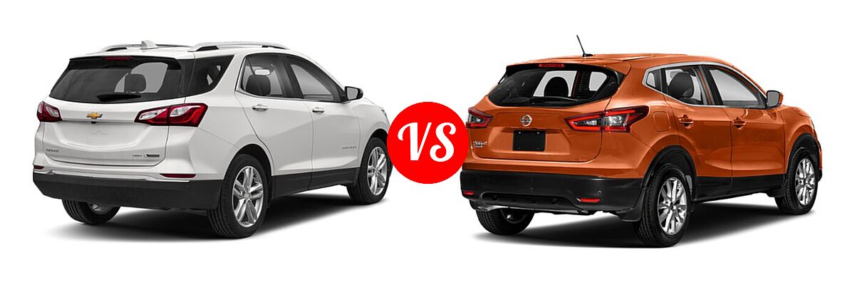 2021 Chevrolet Equinox SUV Premier vs. 2021 Nissan Rogue Sport SUV S / SV - Rear Right Comparison