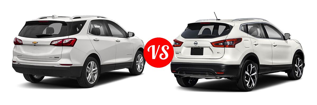2021 Chevrolet Equinox SUV Premier vs. 2021 Nissan Rogue Sport SUV SL - Rear Right Comparison