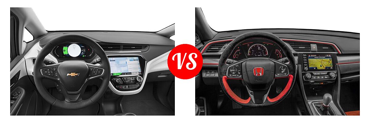 2021 Chevrolet Bolt EV Hatchback Electric Premier vs. 2021 Honda Civic Type R Hatchback Touring - Dashboard Comparison