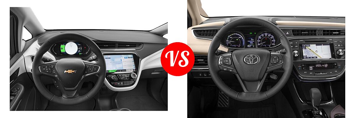 2021 Chevrolet Bolt EV Hatchback Electric Premier vs. 2018 Toyota Avalon Hybrid Sedan Hybrid XLE Plus / Hybrid XLE Premium - Dashboard Comparison