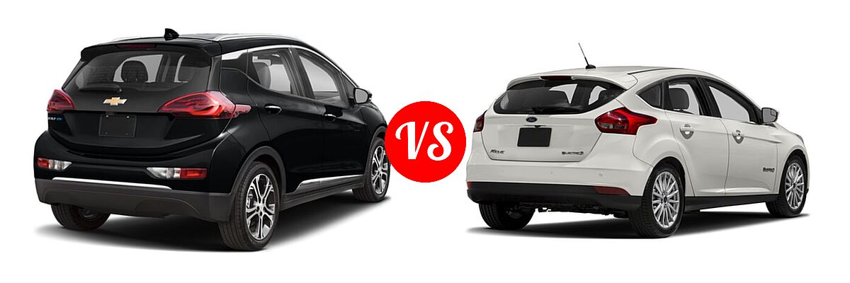 2021 Chevrolet Bolt EV Hatchback Electric Premier vs. 2018 Ford Focus Hatchback Electric Electric - Rear Right Comparison