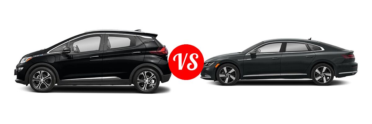 2021 Chevrolet Bolt EV Hatchback Electric Premier vs. 2021 Volkswagen Arteon Hatchback SE - Side Comparison