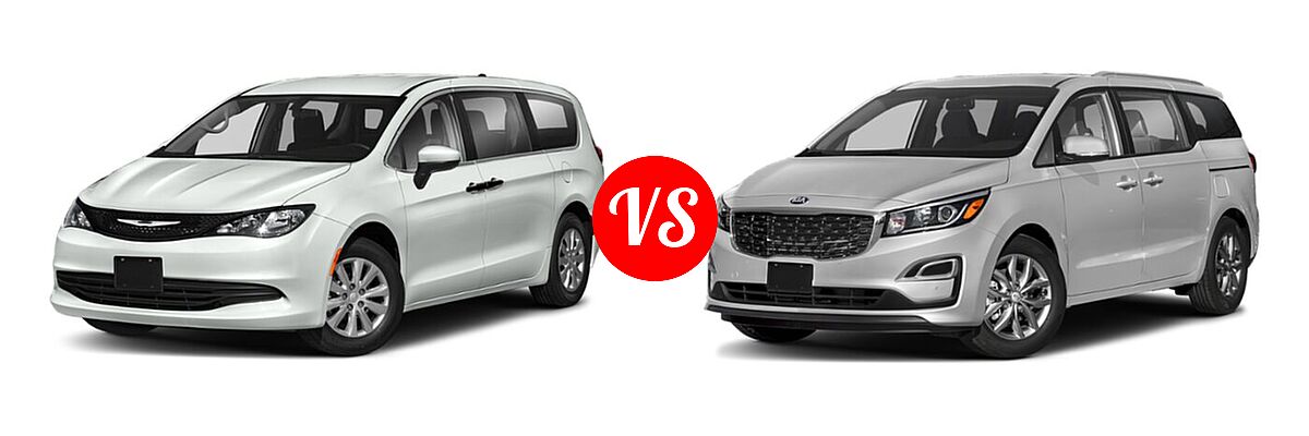 2021 Chrysler Voyager Minivan L / LX vs. 2021 Kia Sedona Minivan EX - Front Left Comparison