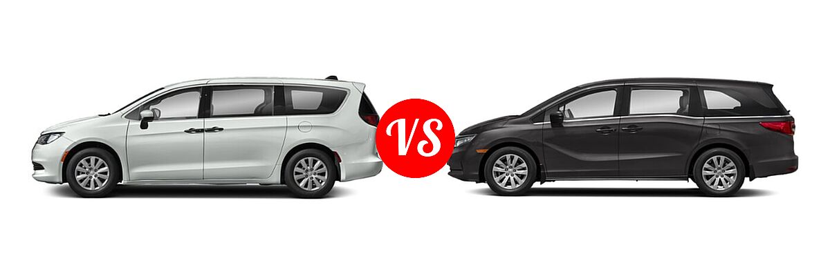 2021 Chrysler Voyager Minivan L / LX vs. 2021 Honda Odyssey Minivan LX - Side Comparison