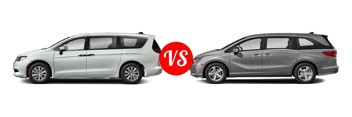 2021 Chrysler Voyager Minivan L / LX vs. 2021 Honda Odyssey Minivan EX - Side Comparison