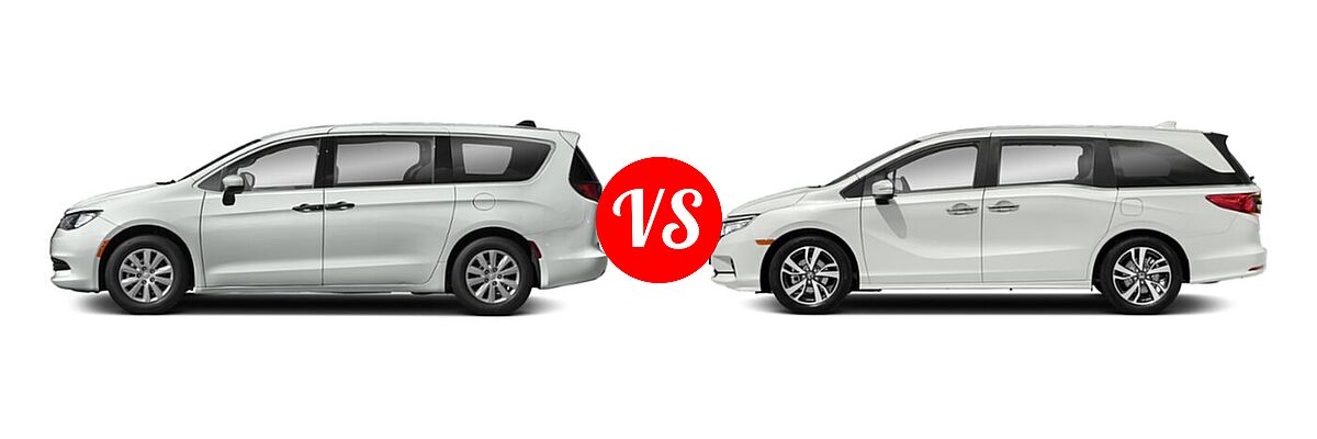 2021 Chrysler Voyager Minivan L / LX vs. 2021 Honda Odyssey Minivan Touring - Side Comparison