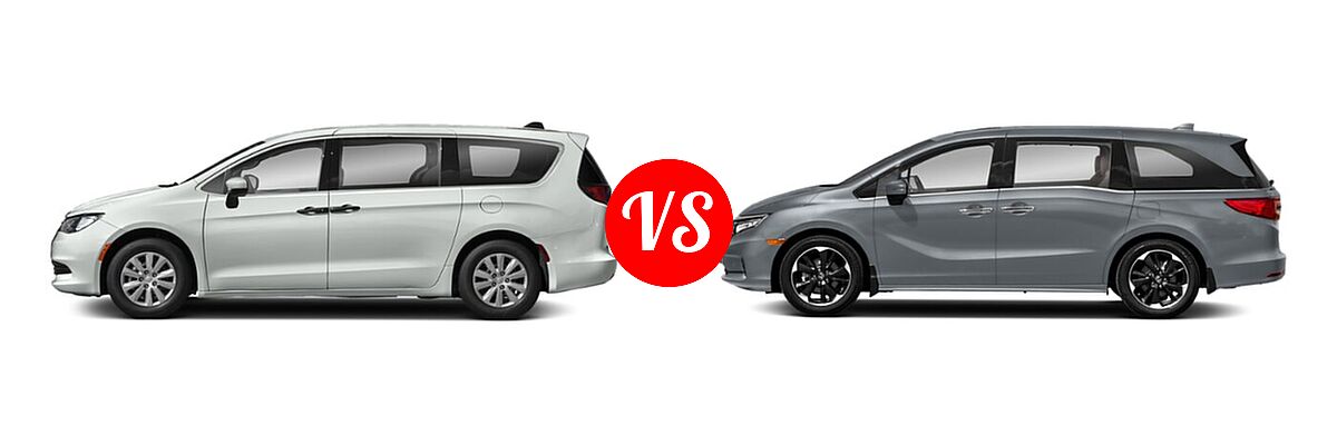 2021 Chrysler Voyager Minivan L / LX vs. 2021 Honda Odyssey Minivan Elite - Side Comparison