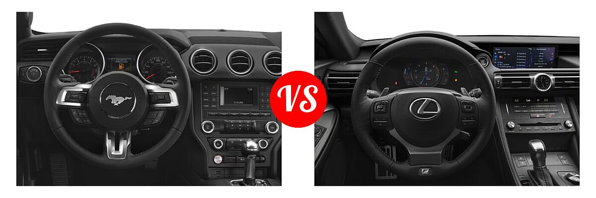 2021 Ford Mustang Coupe EcoBoost / EcoBoost Premium / GT / GT Premium vs. 2021 Lexus RC 300 Coupe RC 300 F SPORT - Dashboard Comparison