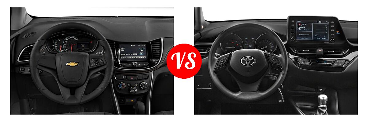 2021 Chevrolet Trax SUV LS vs. 2021 Toyota C-HR SUV LE / Nightshade / XLE - Dashboard Comparison