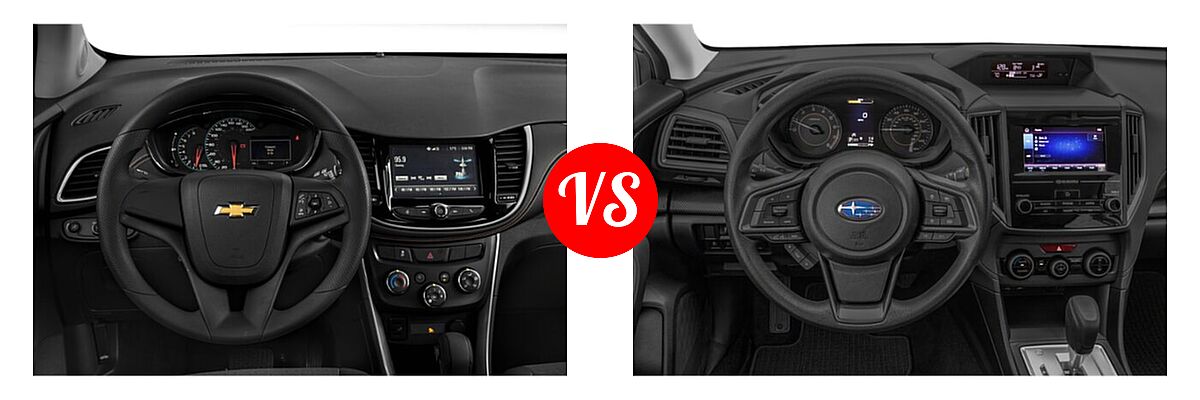 2021 Chevrolet Trax SUV LS vs. 2021 Subaru Crosstrek SUV CVT / Manual - Dashboard Comparison