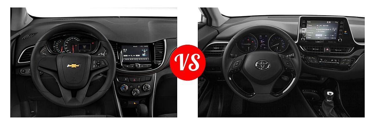 2021 Chevrolet Trax SUV LS vs. 2021 Toyota C-HR SUV Limited - Dashboard Comparison