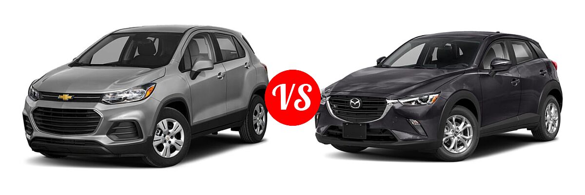 2021 Chevrolet Trax SUV LS vs. 2021 Mazda CX-3 SUV Sport - Front Left Comparison