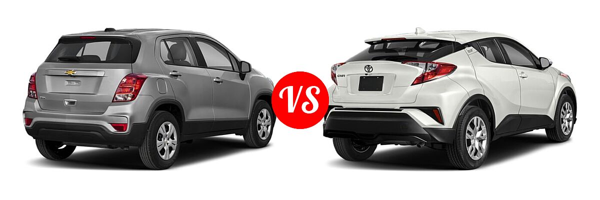 2021 Chevrolet Trax SUV LS vs. 2021 Toyota C-HR SUV LE / Nightshade / XLE - Rear Right Comparison
