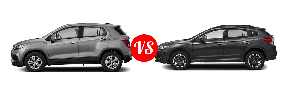 2021 Chevrolet Trax SUV LS vs. 2021 Subaru Crosstrek SUV CVT / Manual - Side Comparison