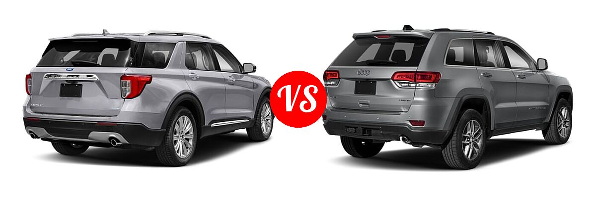 2021 Ford Explorer SUV Base / Limited / Platinum / XLT vs. 2021 Jeep Grand Cherokee SUV 80th Anniversary / Limited / Limited X - Rear Right Comparison