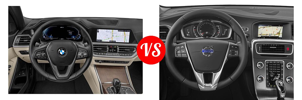 2021 BMW 3 Series Sedan PHEV 330e / 330e xDrive vs. 2018 Volvo S60 Cross Country Sedan T5 AWD - Dashboard Comparison