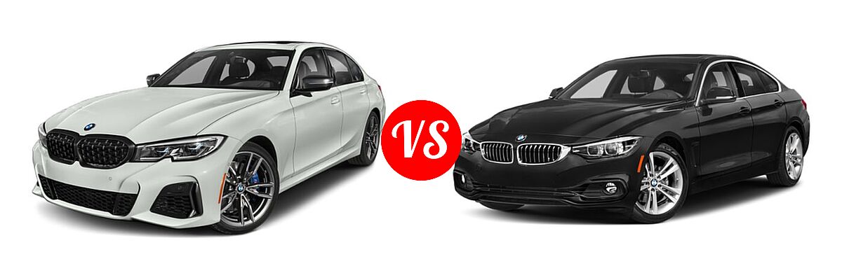 2021 BMW 3 Series M340i Sedan M340i / M340i xDrive vs. 2018 BMW 4 Series Gran Coupe Sedan 430i / 430i xDrive - Front Left Comparison