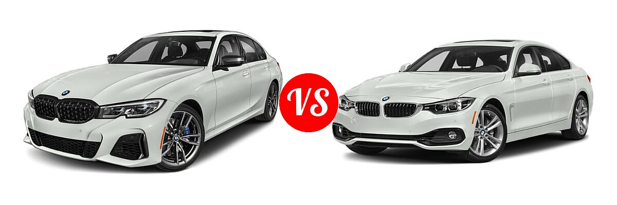 2021 BMW 3 Series M340i Sedan M340i / M340i xDrive vs. 2018 BMW 4 Series Gran Coupe Sedan 440i / 440i xDrive - Front Left Comparison
