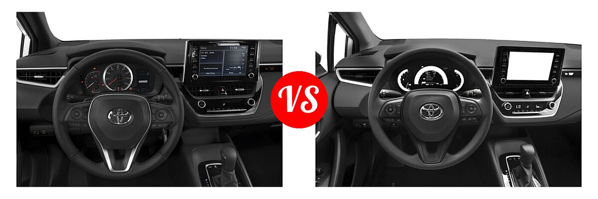 2021 Toyota Corolla Sedan Nightshade vs. 2021 Toyota Corolla Sedan Hybrid Hybrid LE - Dashboard Comparison