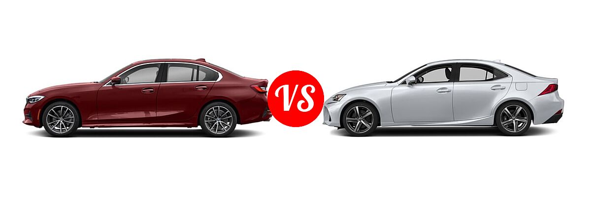 2021 BMW 3 Series Sedan 330i / 330i xDrive vs. 2018 Lexus IS 350 Sedan IS 350 - Side Comparison