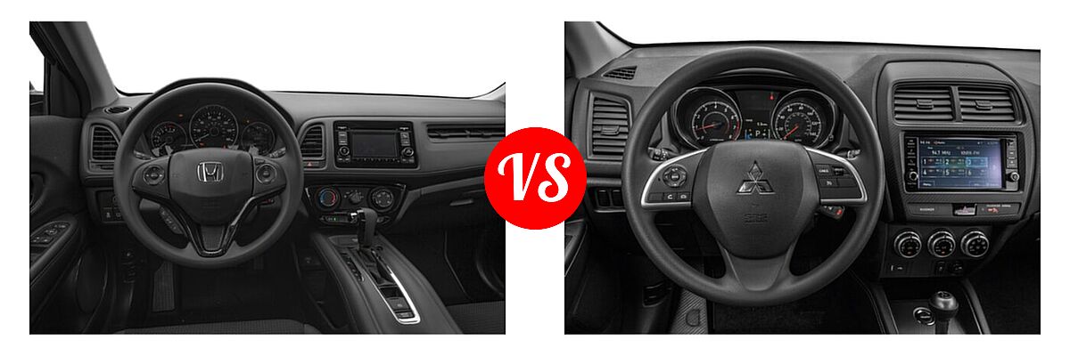 2021 Honda HR-V SUV LX vs. 2021 Mitsubishi Outlander Sport SUV ES / LE - Dashboard Comparison