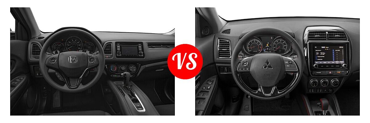 2021 Honda HR-V SUV LX vs. 2021 Mitsubishi Outlander Sport SUV BE - Dashboard Comparison
