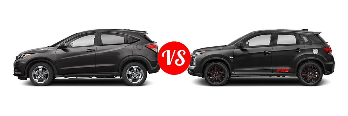2021 Honda HR-V SUV LX vs. 2021 Mitsubishi Outlander Sport SUV BE - Side Comparison
