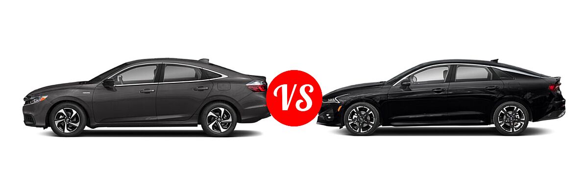 2021 Honda Insight Sedan Hybrid EX vs. 2021 Kia K5 Sedan GT-Line - Side Comparison