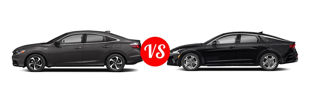 2021 Honda Insight Sedan Hybrid EX vs. 2021 Kia K5 Sedan EX - Side Comparison