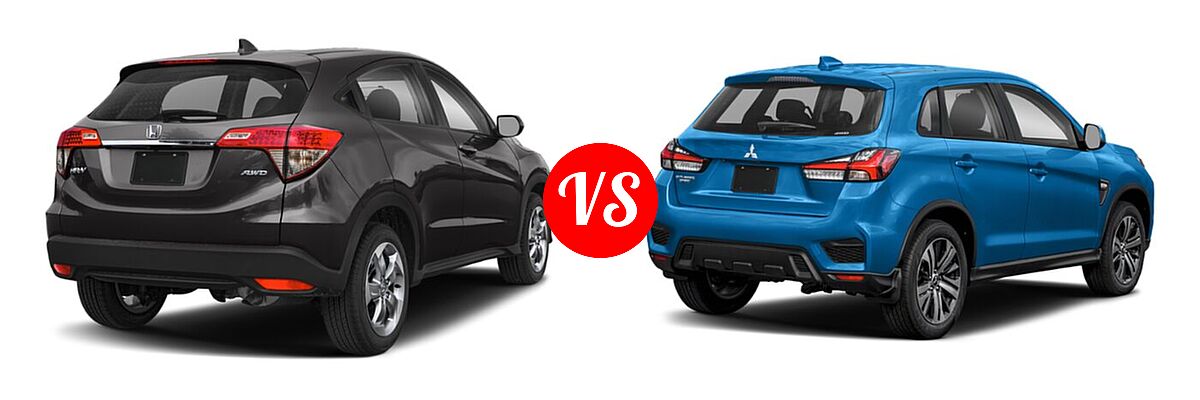 2021 Honda HR-V SUV LX vs. 2021 Mitsubishi Outlander Sport SUV ES / LE - Rear Right Comparison