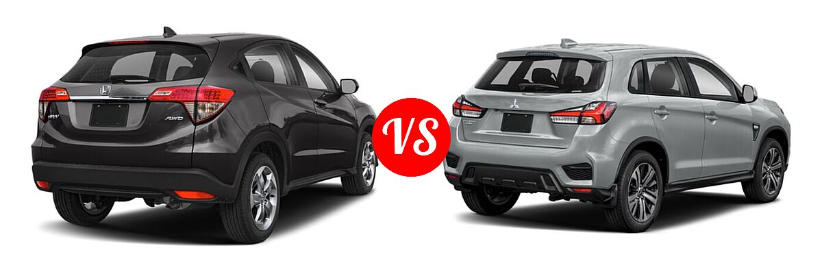 2021 Honda HR-V SUV LX vs. 2021 Mitsubishi Outlander Sport SUV S - Rear Right Comparison