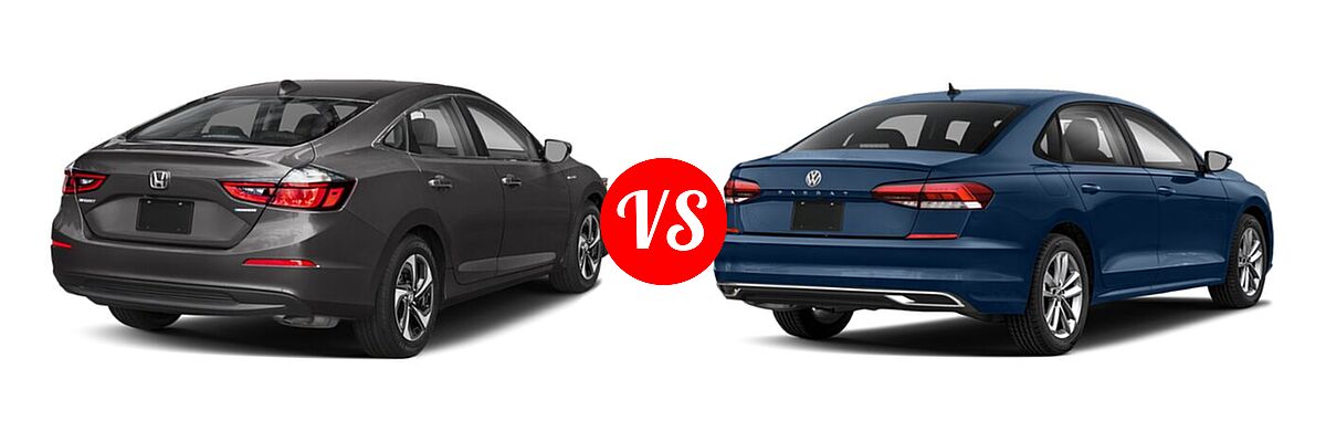 2021 Honda Insight Sedan Hybrid EX vs. 2021 Volkswagen Passat Sedan 2.0T S / 2.0T SE - Rear Right Comparison