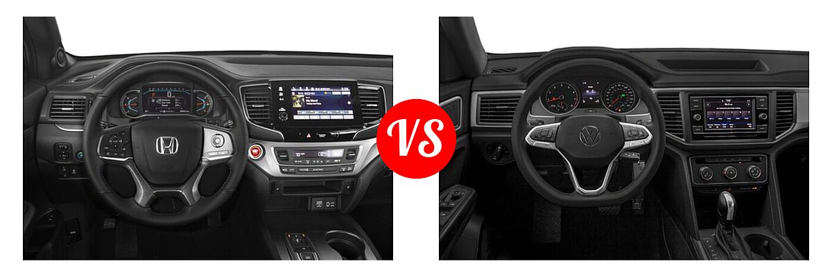 2021 Honda Passport SUV EX-L vs. 2021 Volkswagen Atlas Cross Sport SUV 2.0T S / 2.0T SE / 2.0T SE w/Technology / 2.0T SEL / 2.0T SEL Premium / 3.6L V6 SE w/Technology / 3.6L V6 SE w/Technology R-Line / 3.6L V6 SEL / 3.6L V6 SEL Premium / 3.6L V6 SEL Premium R-Line / 3.6L V6 SEL R-Line - Dashboard Comparison