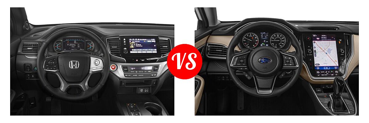 2021 Honda Passport SUV EX-L vs. 2021 Subaru Outback SUV Limited - Dashboard Comparison