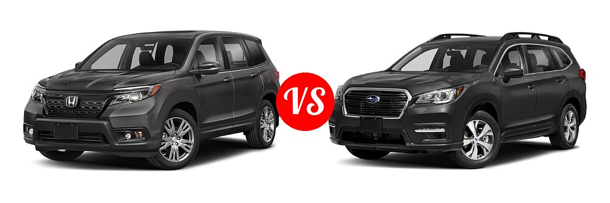 2021 Honda Passport SUV EX-L vs. 2021 Subaru Ascent SUV Premium - Front Left Comparison