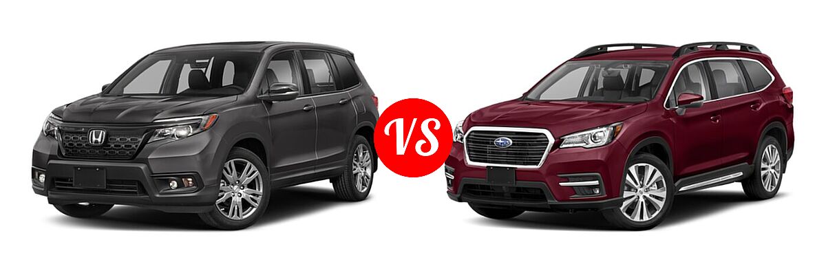 2021 Honda Passport SUV EX-L vs. 2021 Subaru Ascent SUV Limited - Front Left Comparison