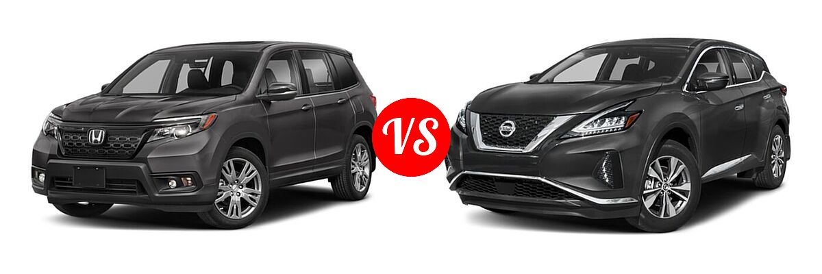 2021 Honda Passport SUV EX-L vs. 2021 Nissan Murano SUV S / SV - Front Left Comparison
