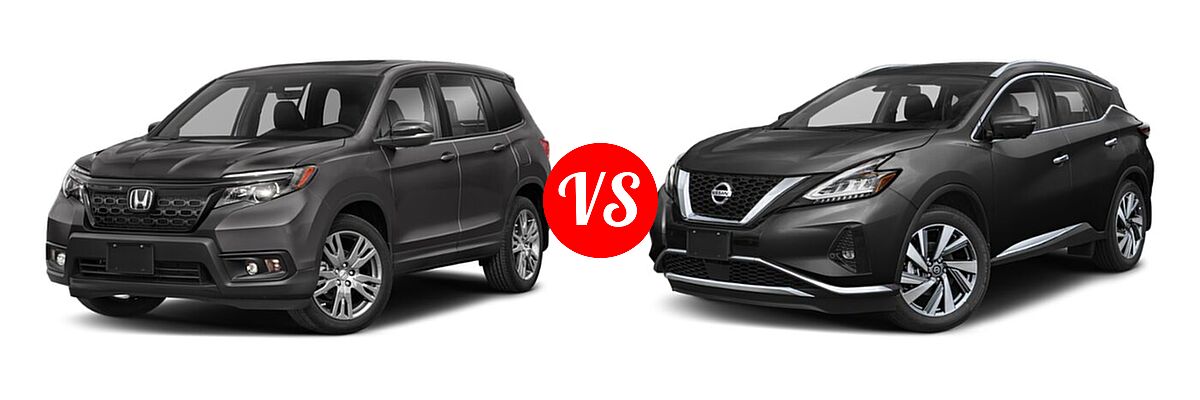 2021 Honda Passport SUV EX-L vs. 2021 Nissan Murano SUV Platinum / SL - Front Left Comparison