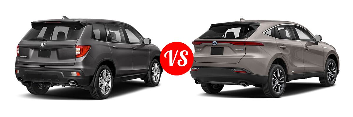2021 Honda Passport SUV EX-L vs. 2021 Toyota Venza SUV LE - Rear Right Comparison