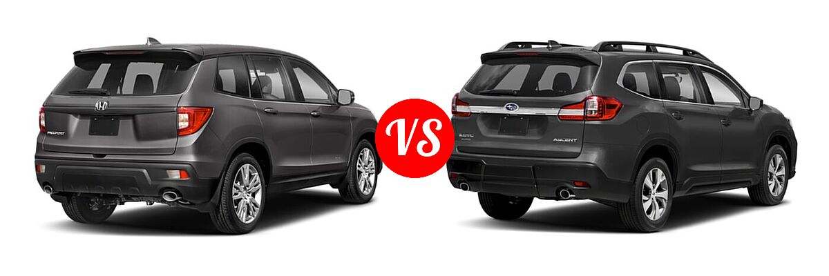 2021 Honda Passport SUV EX-L vs. 2021 Subaru Ascent SUV Premium - Rear Right Comparison