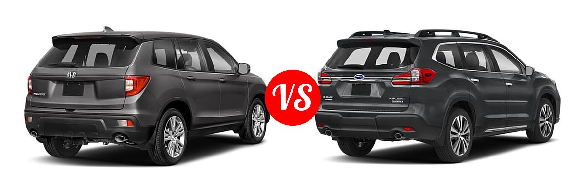 2021 Honda Passport SUV EX-L vs. 2021 Subaru Ascent SUV Touring - Rear Right Comparison