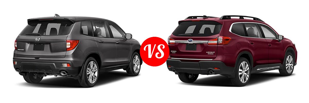 2021 Honda Passport SUV EX-L vs. 2021 Subaru Ascent SUV Limited - Rear Right Comparison