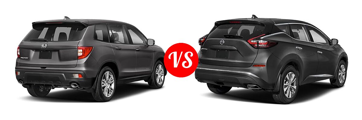 2021 Honda Passport SUV EX-L vs. 2021 Nissan Murano SUV S / SV - Rear Right Comparison
