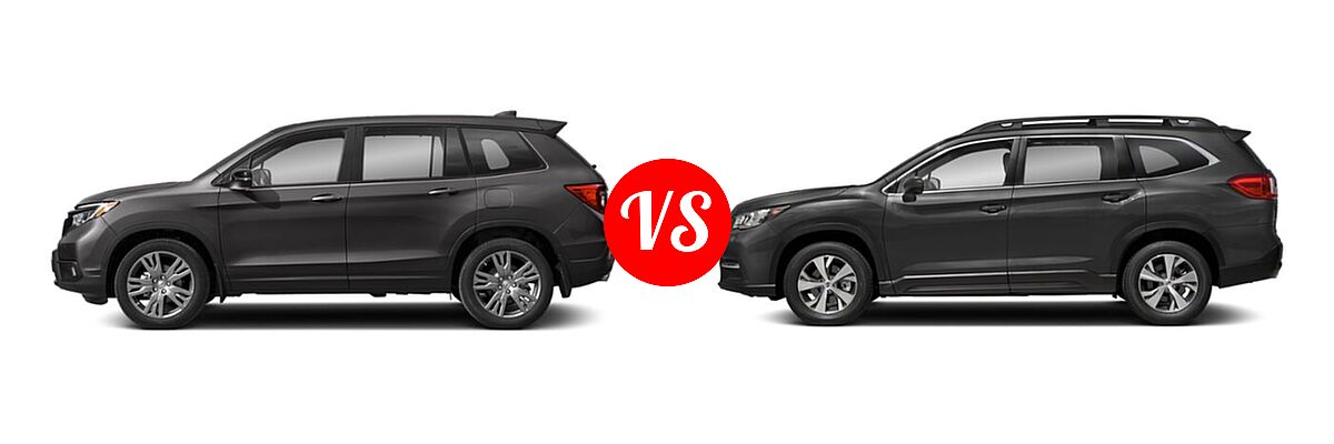 2021 Honda Passport SUV EX-L vs. 2021 Subaru Ascent SUV 8-Passenger - Side Comparison