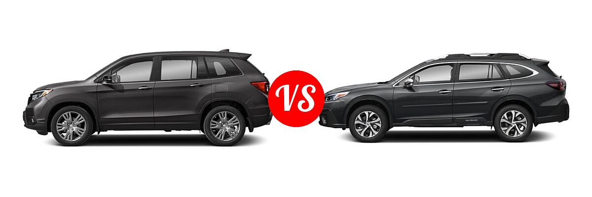 2021 Honda Passport SUV EX-L vs. 2021 Subaru Outback SUV Touring - Side Comparison