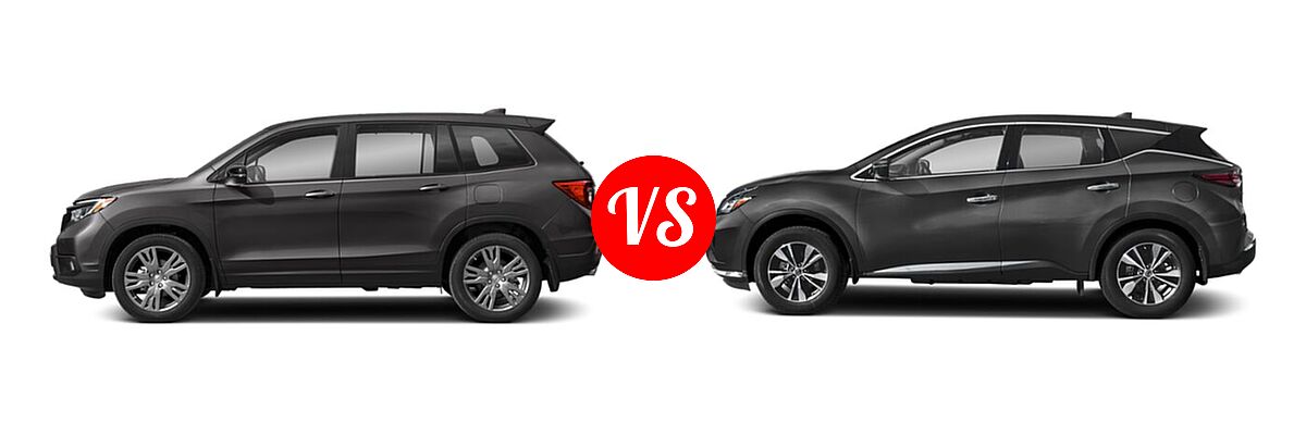 2021 Honda Passport SUV EX-L vs. 2021 Nissan Murano SUV S / SV - Side Comparison