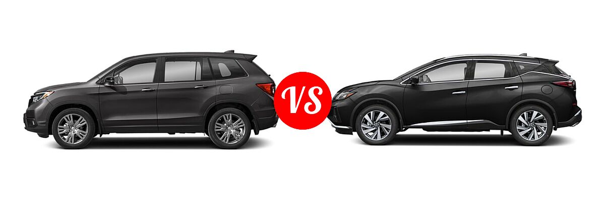 2021 Honda Passport SUV EX-L vs. 2021 Nissan Murano SUV Platinum / SL - Side Comparison